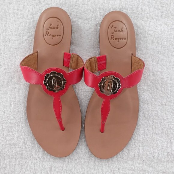 Jack Rogers 8M Larissa Slip On Thong Sandal Hot Pink - Picture 1 of 10